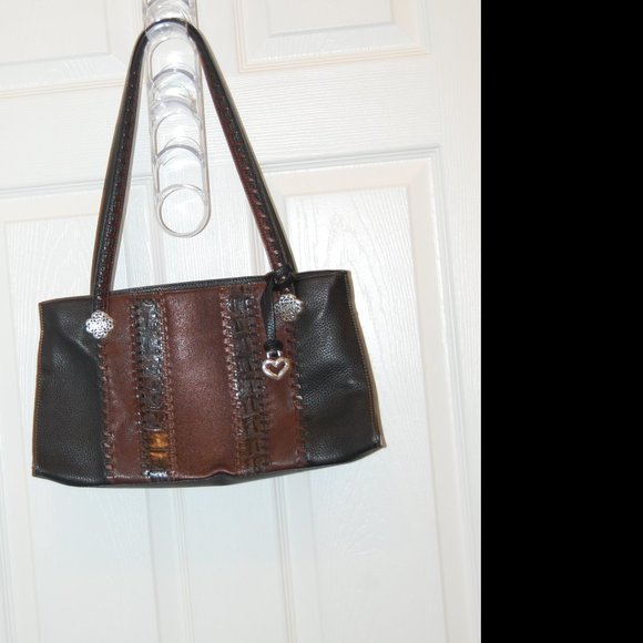 BRIGHTON Women's Black/Brown Leather Shoulder Bag - Picture 2 of 15